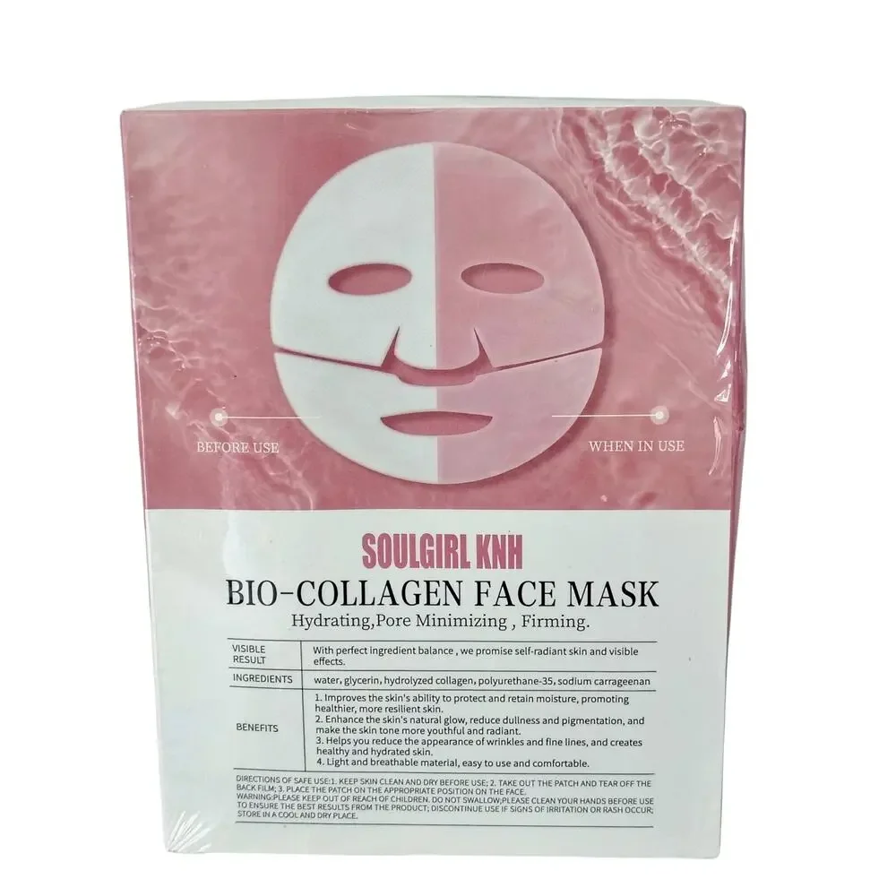 SoulGirl KNH Bio-Collagen Face Mask hydrating Pore Minimize Firming 4 pack NEW